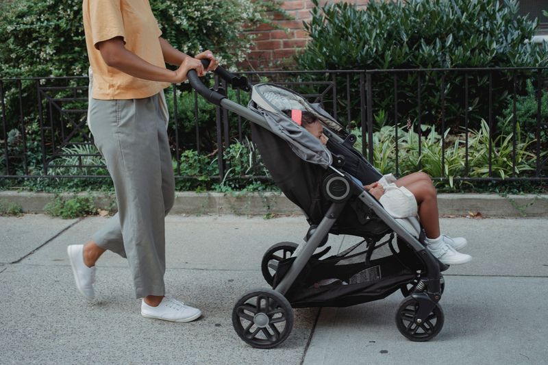 mother toddler airport walking